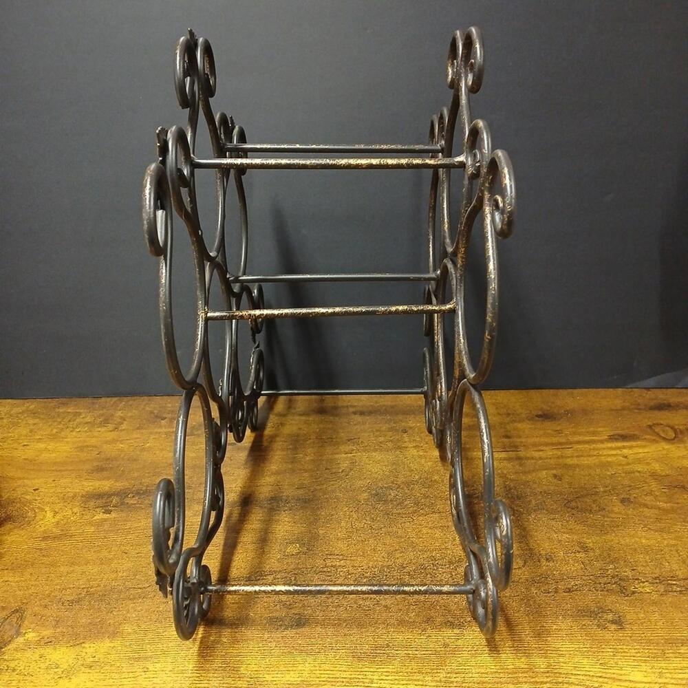 Longaberger Wine Rack Countertop Stand, Wrought Iron, Holds 6 Bottles, 16x15.5x7 - Picture 4 of 5